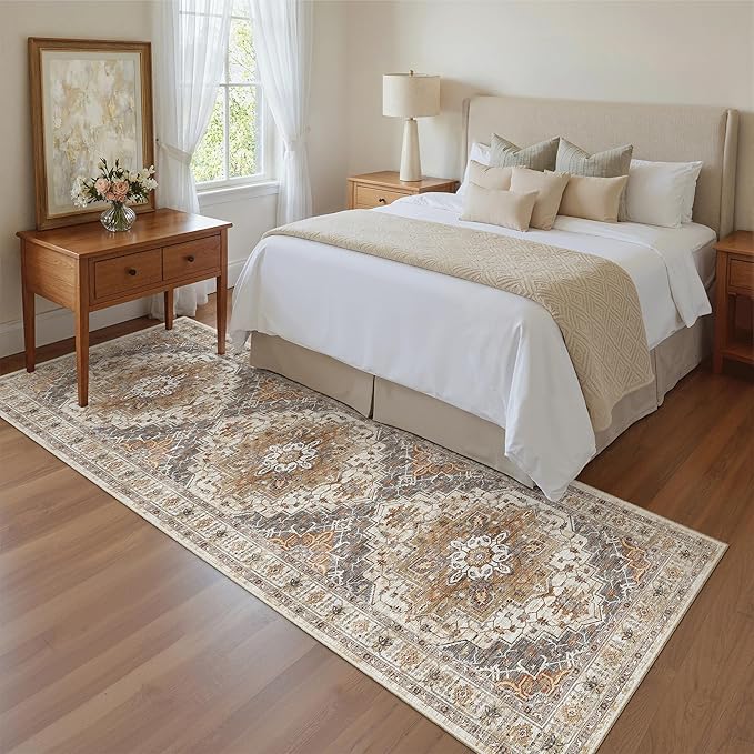 Madane Runner Rug 2'6''x8' Kitchen Runner, Hallway Runner Printed Vintage - Image 4