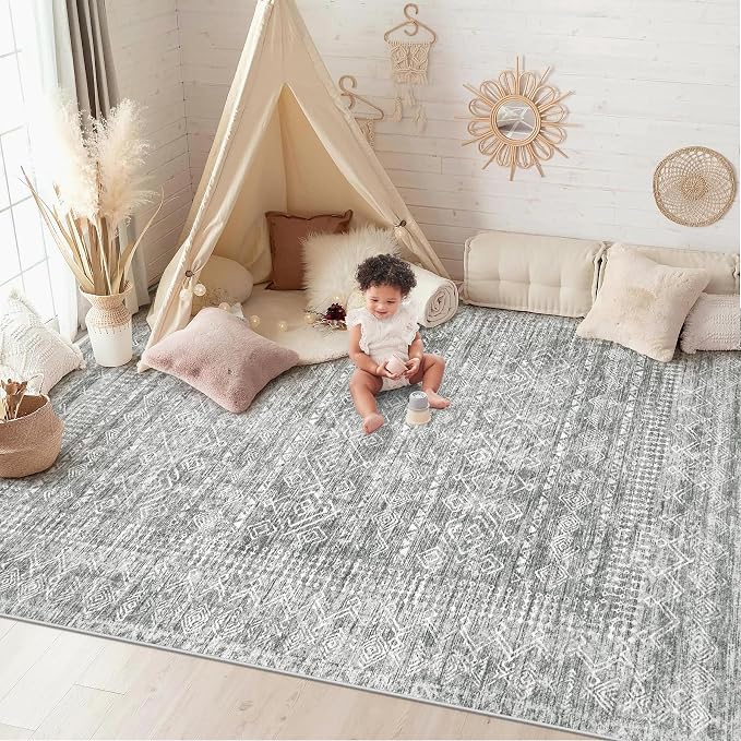 Washable Area Rug 5x7: Moroccan Rug - Image 2