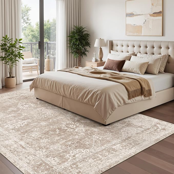 Madane Washable 6x9 Area Rugs for Living Room, Vintage Natural Rug - Image 2