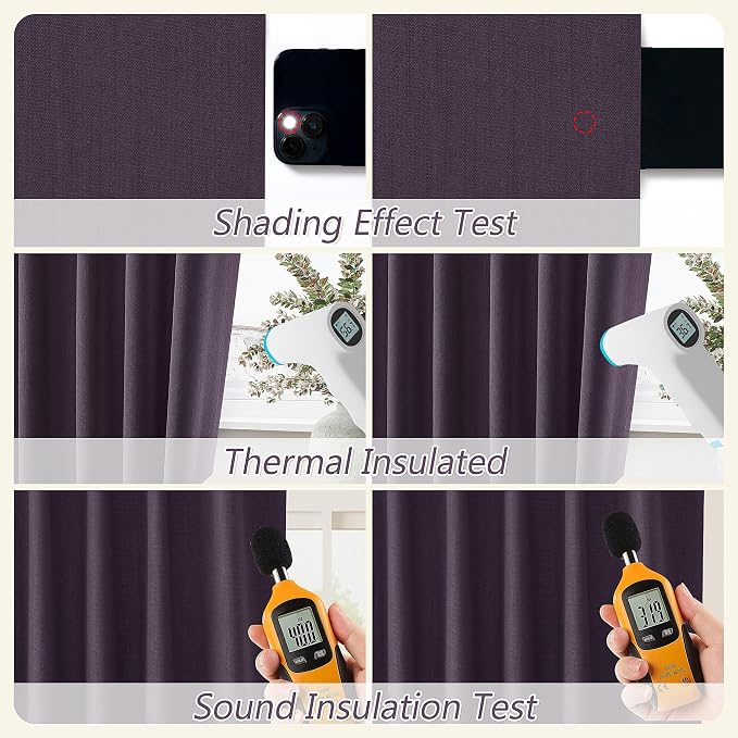 Guken 100% Blackout Curtains 102 Inch Length 2 Panels Set - Image 5