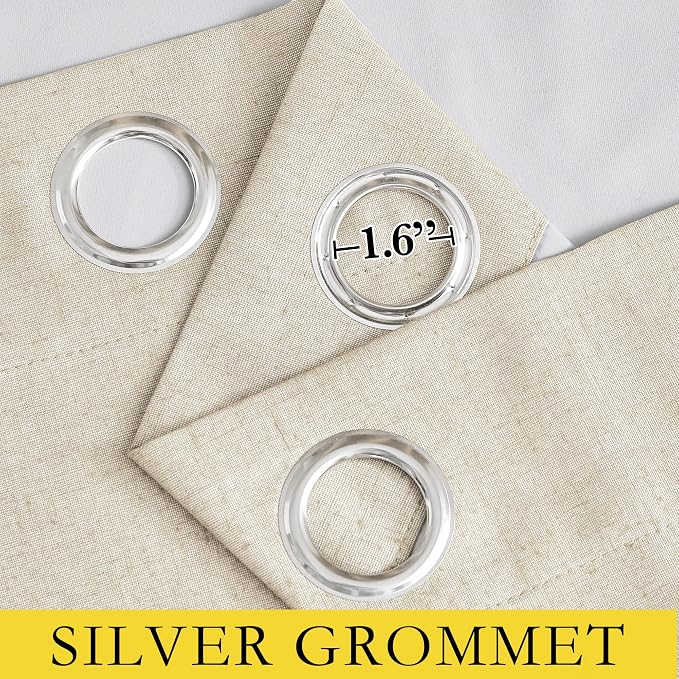 NICETOWN 100% Absolutely Blackout Linen Curtains - Image 5