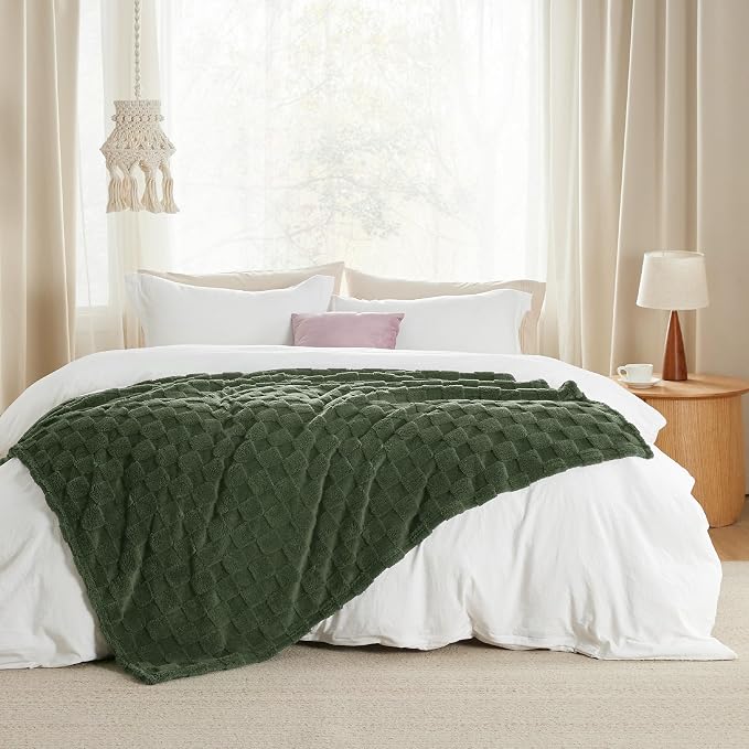 Bedsure GentleSoft Olive Green Spring Throw Blanket - Image 7