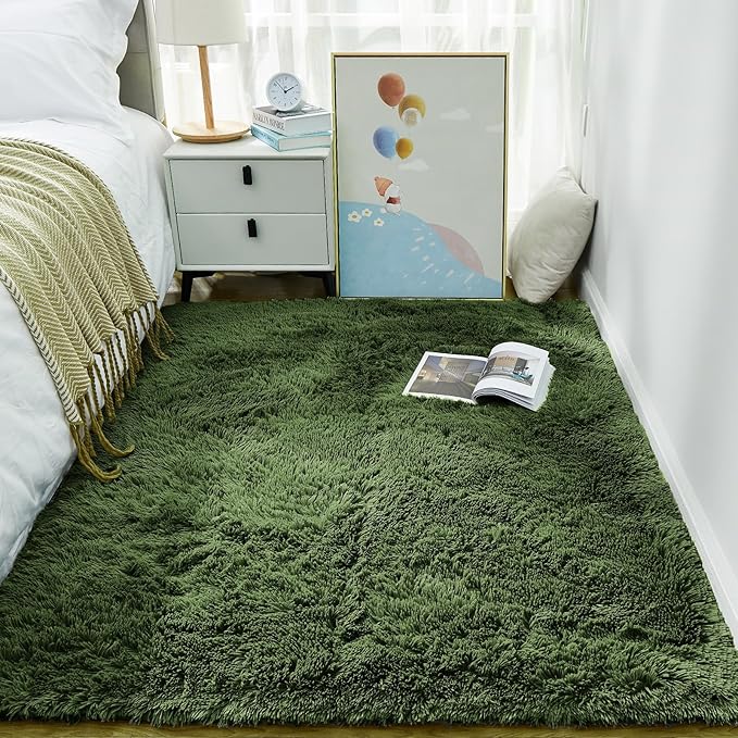 Ophanie Gray Green Grass Area Rugs by Ophanie