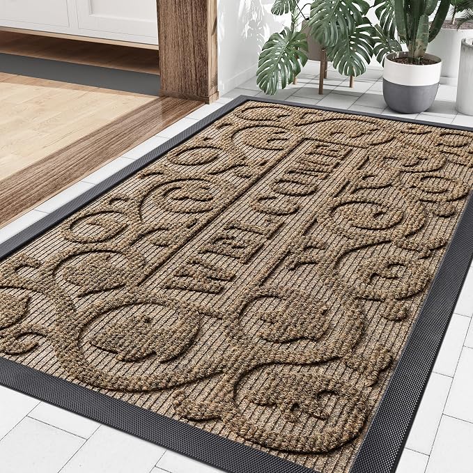 Smiry Welcome Door Mat Outside Entrance, Heavy Duty Trap Dirt and Moisture Easy by Smiry