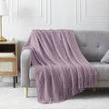 BOURINA Light Lavender Throw Blanket 50x60 Inches Throw Textured Solid Soft by BOURINA