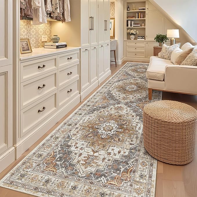 Madane Hallway Rug 3x10, Kitchen Rugs Washable Entryway Rug Vintage Kitchen - Image 3