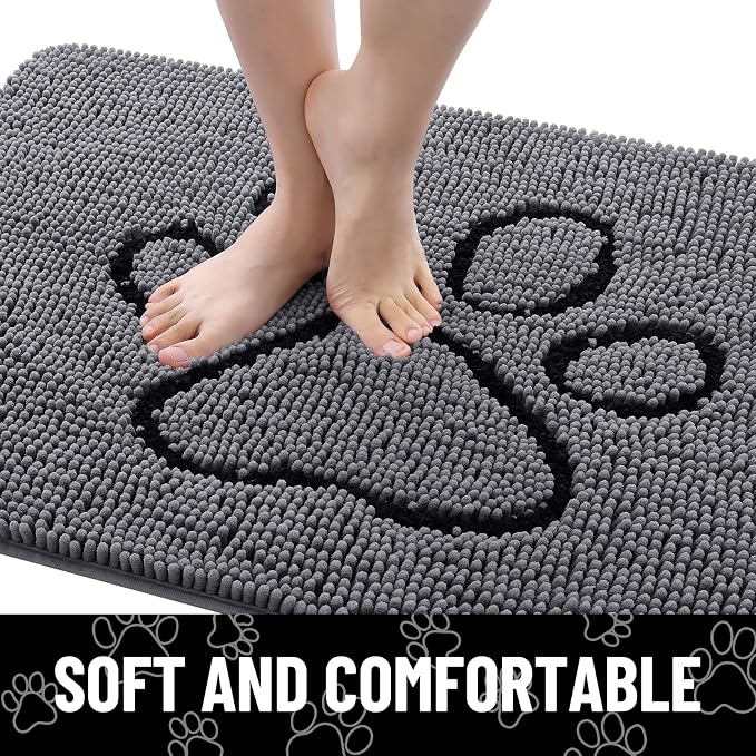 Smiry Dog Door Mat for Muddy Paws, Absorbent Dirt Trapper Non Slip Quick Dry - Image 4