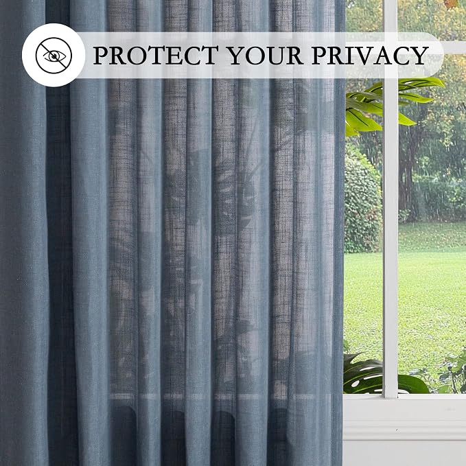 MYSKY HOME Curtains for Living Room 84 Inches Long Semi Sheer Light Filtering - Image 4