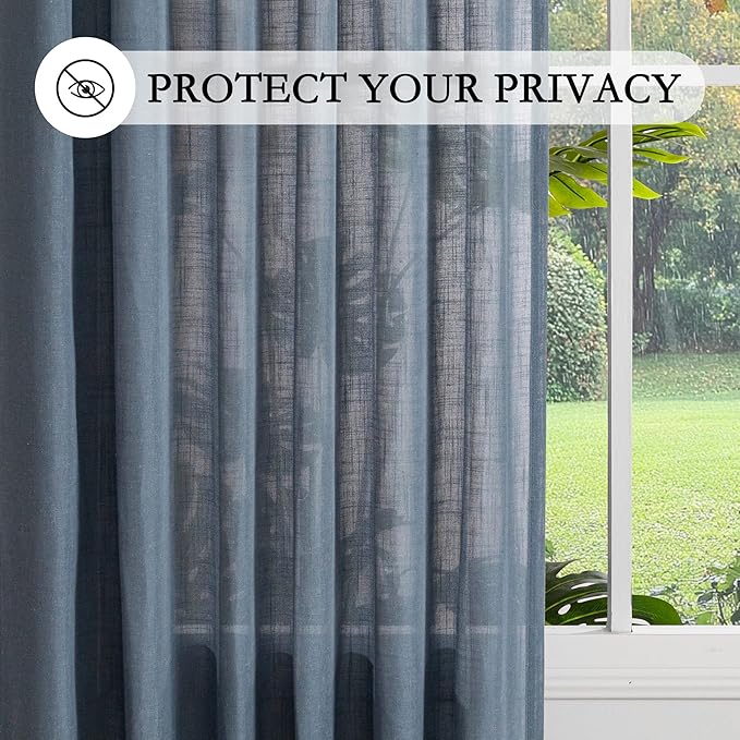 MYSKY HOME Living Room Curtains 90 Inches Long Farmhouse Light Filtering - Image 5