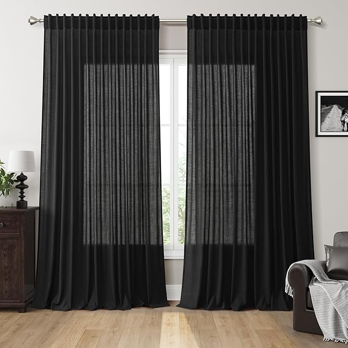 Nanspring Extra Wide 100x96 Inch Linen Curtains by Nanspring