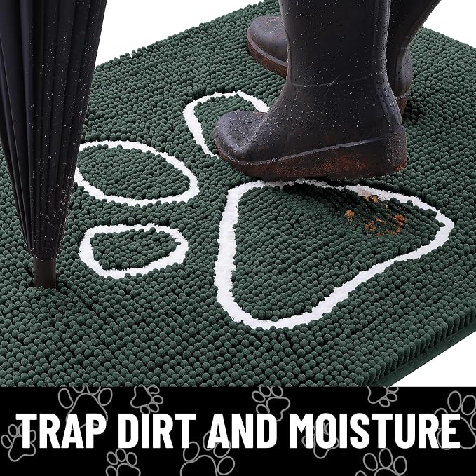 Smiry Dog Door Mat for Muddy Paws, Absorbent Dirt Trapper Non Slip Quick Dry - Image 2