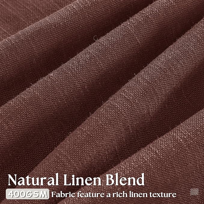 Linen Pinch Pleated Memory Trained Curtains Reddish Brown 96 Inches Long | Rust - Image 3