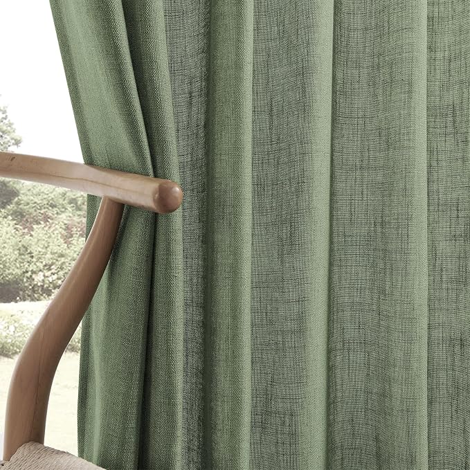 Joydeco Linen Curtains 90 Inch Length 2 Panel Sets, Light Filtering Curtains - Image 7