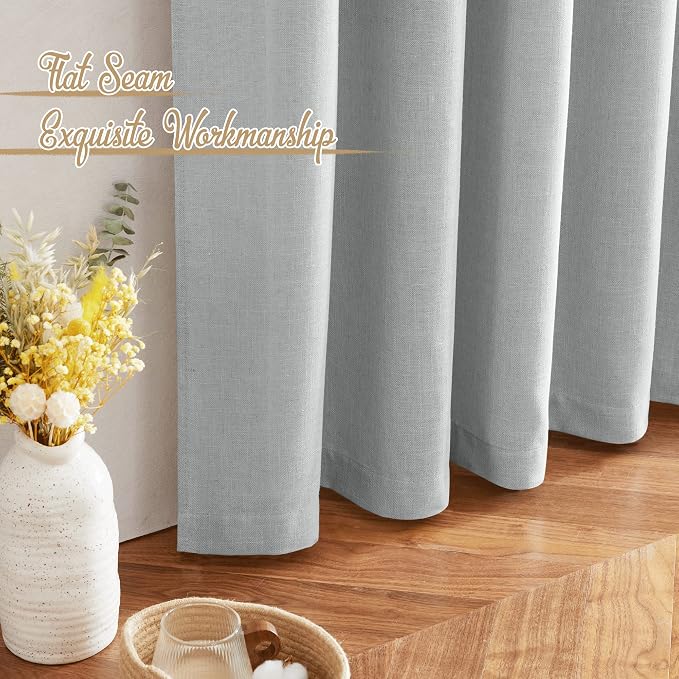 NICETOWN Linen Light Gray Curtains - Image 6