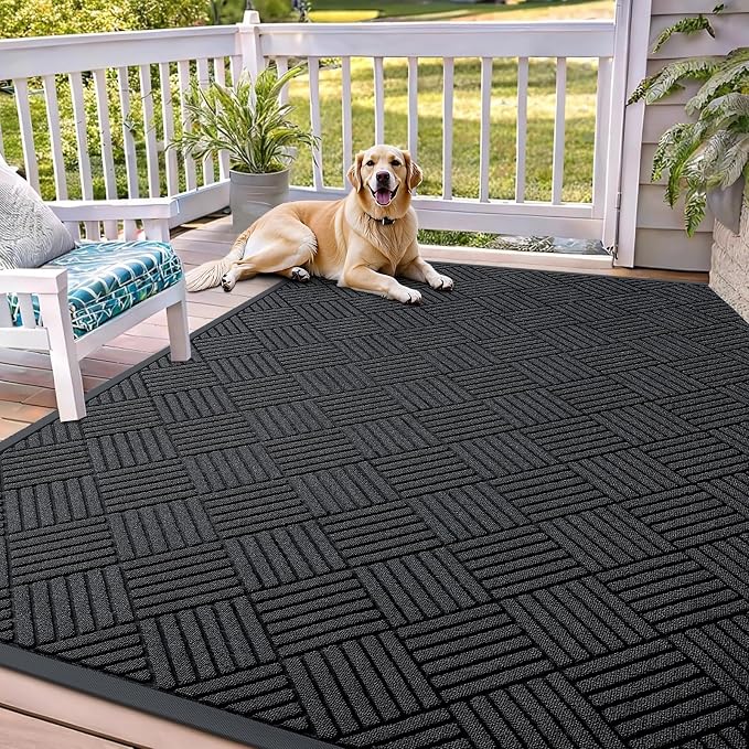 OLANLY Front Door Mat Outside Entrance 71x47, Heavy Duty Sturdy Natural Rubber by OLANLY