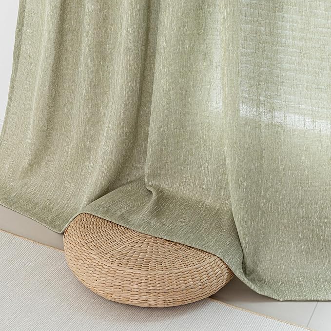 MYSKY HOME Sage Green Living Room Curtains 84 Inch Length 2 Panels Set - Image 5