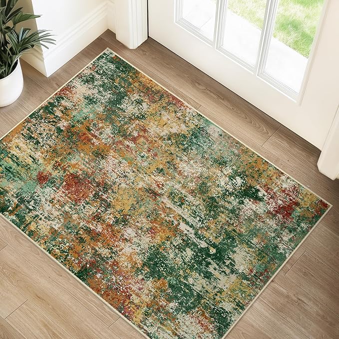 Washable Area Rugs 2'x3' Non-Slip Modern Abstract Soft by RELEANY