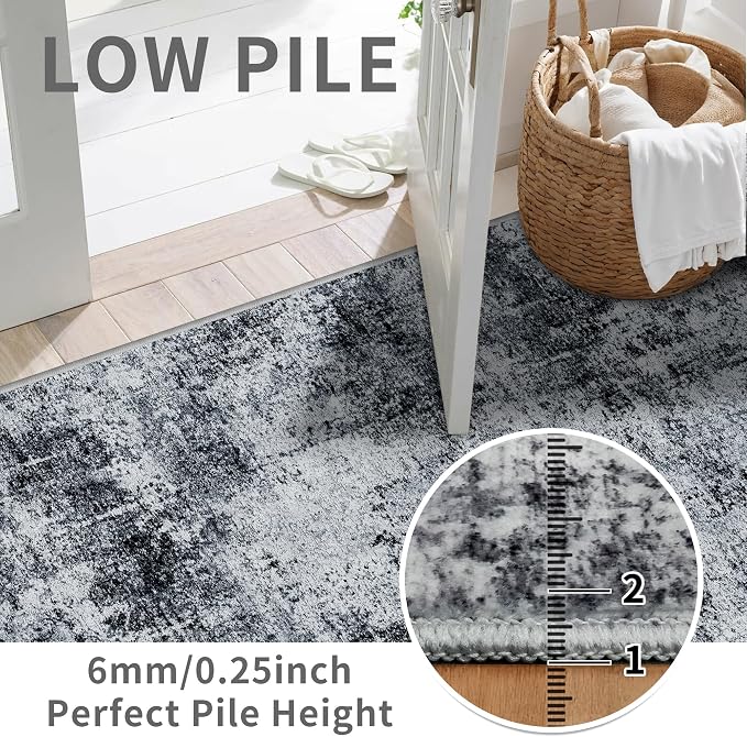 3x12 Washable Hallway Runner Rug: Non Slip Carpet Runners Easy-to-Clean - Image 3
