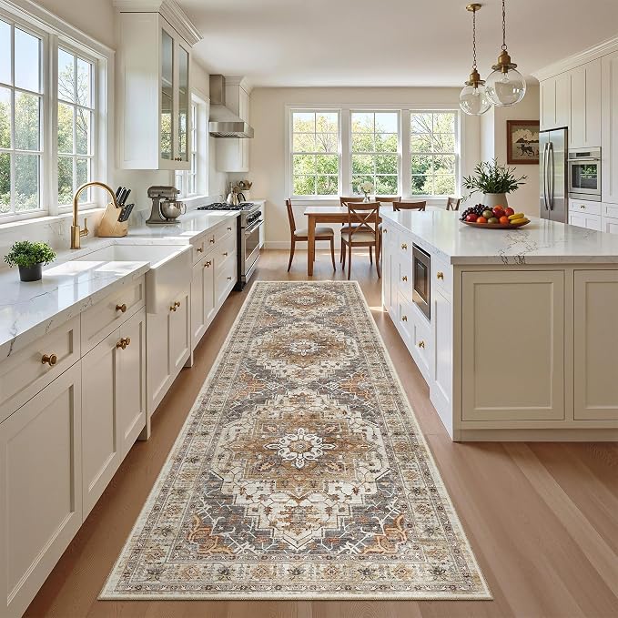 Madane Hallway Runner Rug 2'6''x10' Kitchen Runner, Non Slip Vintage Runners by Madane