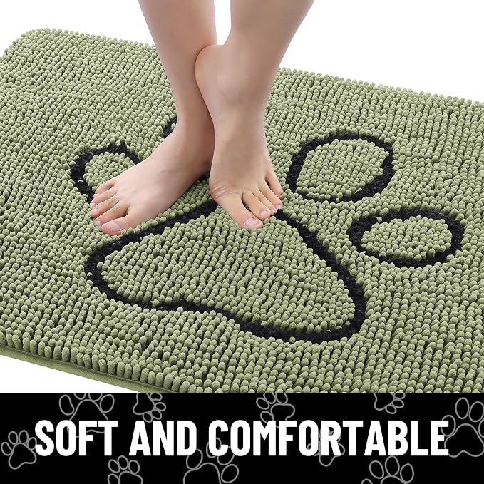 Smiry Dog Door Mat for Muddy Paws, Absorbent Dirt Trapper Non Slip Quick Dry - Image 3