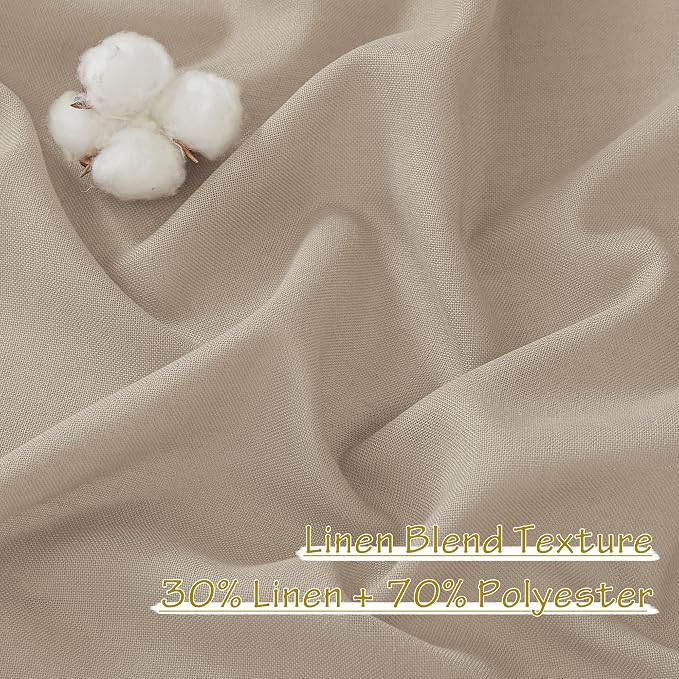 NICETOWN Thick Flax Linen Camel Curtains 108 inches Long, Pinch Pleated Linen - Image 5