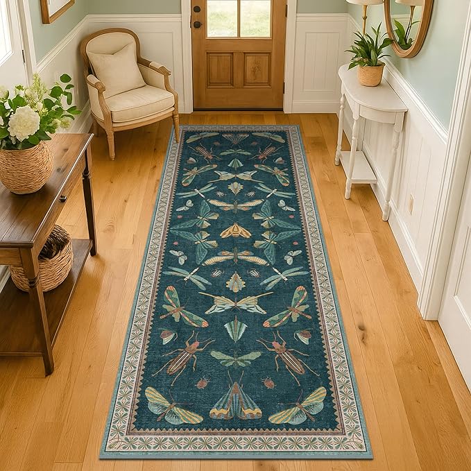 Hazo Haus Brown and Green Kitchen Sink Runner Rug 2x6 - Image 3