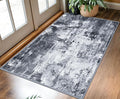 KOZYFLY Modern Abstract 3x5 Rug Gray Washable Rug Entry Rug, Soft Non-Slip by KOZYFLY
