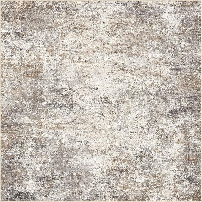 UERMEI Square Area Rugs : Washable 8x8 Neutral Modern Abstract Carpet - Image 9