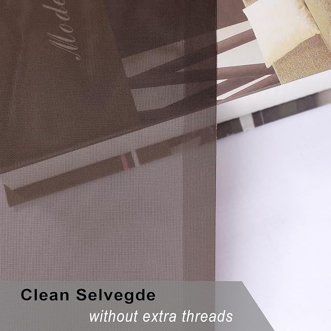 OWENIE Chocolate Sheer Curtains 96 Inch Length, Elegant Sheer Curtains - Image 7