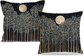 Rustic William Morris Night Moon Forest Green Decor Pillow Covers 18x18 Set of 2 by Unknown