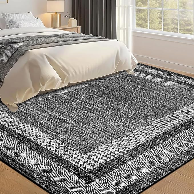 GarveeHome Large Washable Rug 9x12 Modern Geometric Non Slip, Distressed - Image 8