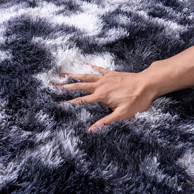 Black and White Rug for Bedroom, 4x6 Area Rug for Kids Room, Bedside Indoor - Image 4