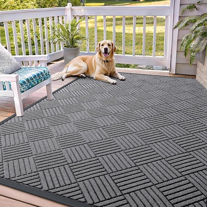 OLANLY Front Door Mat Outside Entrance 71x47, Heavy Duty Sturdy Natural Rubber by OLANLY