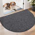 BEQHAUSE Dirt Trapper Door Mat 26" x 40" Half Circle Non Slip, Charcoal | by BEQHAUSE
