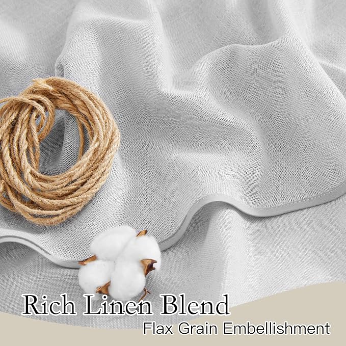 RYB HOME Linen Textured Wave Pattern Sheer Valance Curtains, Contemporary Semi - Image 3