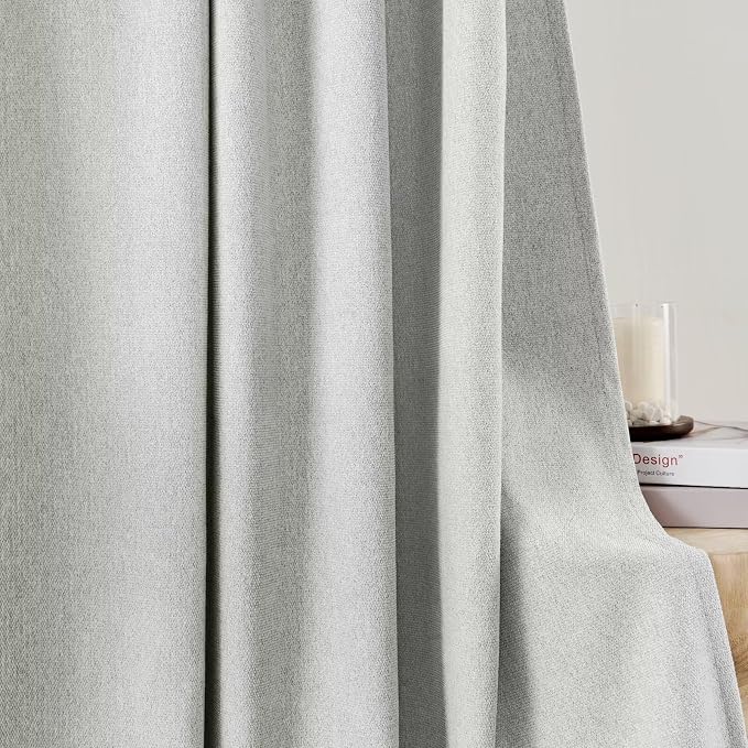 Joydeco Faux Linen Curtains 96 Inches Long 2 Panels Set - Image 7