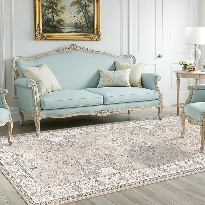 Washable 3x8 Kitchen Runner Rug: Indoor Oriental Hallway Carpet Low-Pile Stain - Image 8