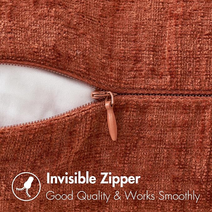 MIULEE Pack of 2 Couch Throw Pillow Covers 12x20 Inch Soft Burnt Orange - Image 3