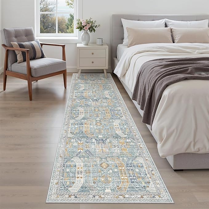 Madane Runner Rug 2x8, Washable Hallway Runner Rugs, Non-Slip Low-Pile Soft - Image 4