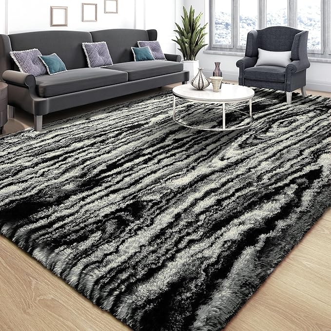 Tepook Soft Fluffy Rugs for Living Room, 5x8 Shaggy Area Rug for Bedroom by Tepook