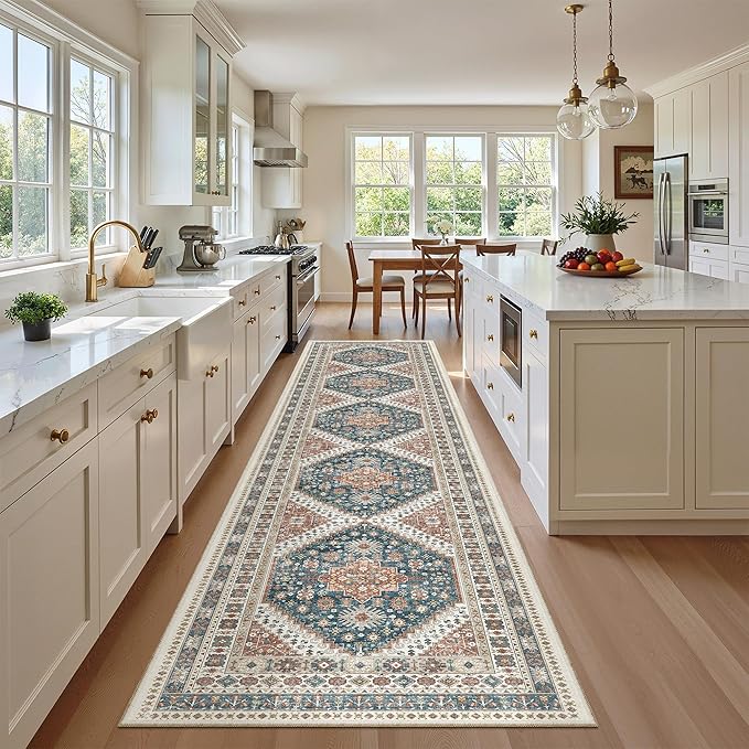 Madane Hallway Runner Rug 2'6''x12' Kitchen Runner, Non Slip Vintage Runners by Madane