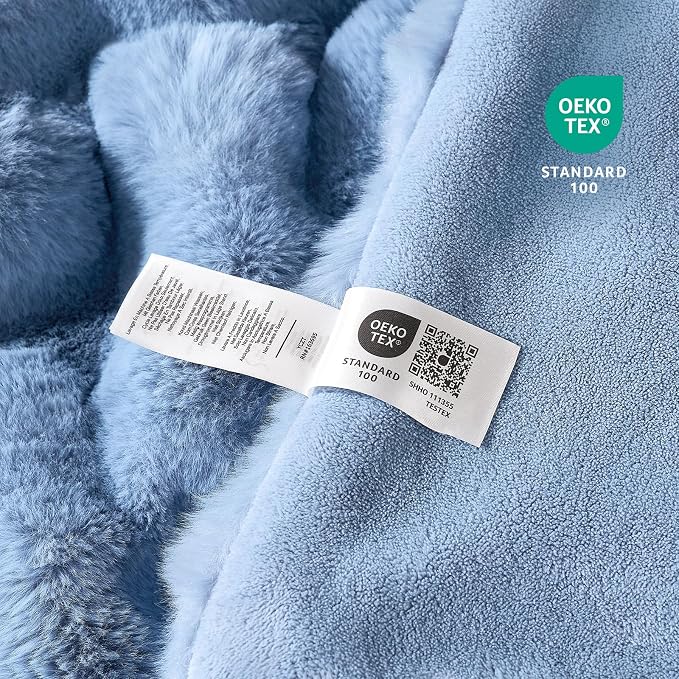 Cozy Bliss Faux Fur Bubble Throw Blanket - Image 8