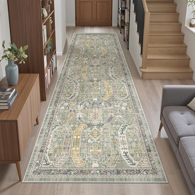 Madane Runner Rug 2'6''x8' Kitchen Runner, Hallway Runner Printed Vintage - Image 3