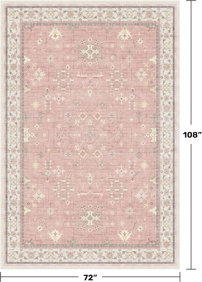 Hazo Haus Pink Washable 6x9 Rug - Image 2