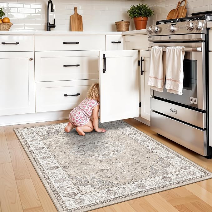 Washable Hallway 3x4 Floor Mats: Farmhouse Non-Slip Kitchen Sink Area Rug - Image 4