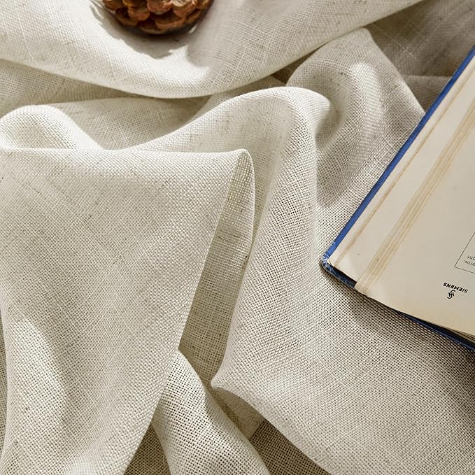 Joydeco Linen Curtains 96 Inch Length 2 Panel Sets, Light Filtering Curtains - Image 3