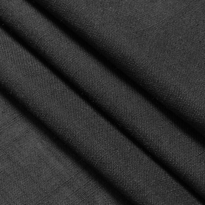 Nanspring Black Linen Sheer Curtains 54 Inch Length 2 Panel Set Back Tab Pocket - Image 6