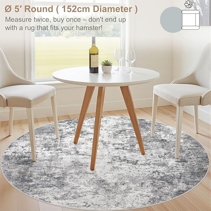 UERMEI 5ft Round Area Rug Living Room Rugs - Image 2