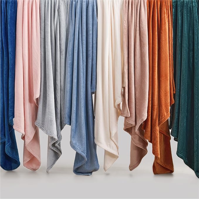 Bedsure GentleSoft Fleece Blankets Queen Size Light Grey - Image 6