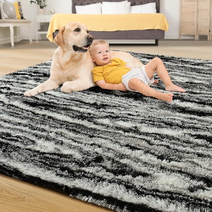 Tepook Soft Fluffy Rugs for Living Room, 5x8 Shaggy Area Rug for Bedroom - Image 4